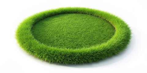 Circular object covered in lush green grass, circle, grass, round, object, nature, outdoor, green, texture, background