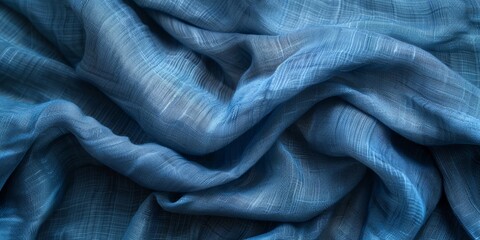 Poster - Soft cotton fabric texture with subtle weave patterns and gentle folds, ideal for apparel and textile designs