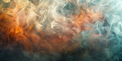 Poster - Abstract smoke texture with swirling patterns and ethereal colors, creating a mystical and artistic ambiance