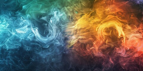 Wall Mural - Abstract smoke texture with swirling patterns and ethereal colors, creating a mystical and artistic ambiance