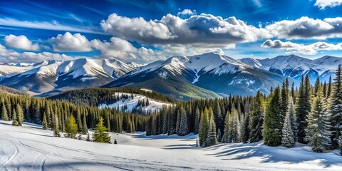 At the top of the ski slopes of the Continental Divide in the Colorado Mountain Range AI-Generated Content