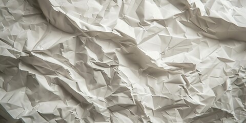 Poster - Detailed macro shot of crumpled paper texture, highlighting folds and creases for artistic projects