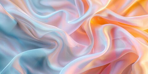 Poster - Smooth silk fabric texture in delicate pastel hues, ideal for fashion and textile design themes