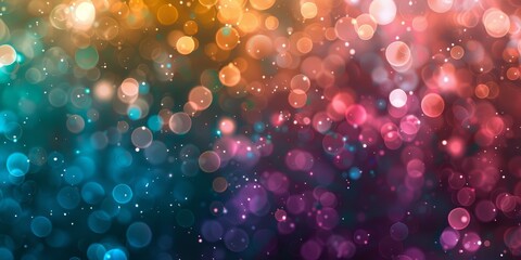 Poster - Abstract blurred bokeh lights texture in various colors, adding a dreamy and festive atmosphere