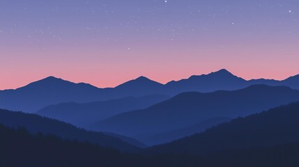 Wall Mural - mountainous landscape illuminated by a star studded sky