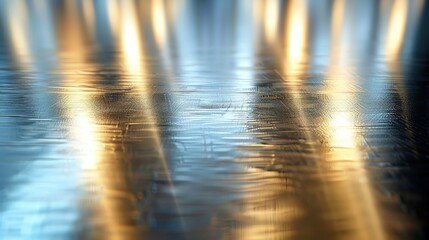 Poster - Abstract reflection of light on a smooth surface, creating a mesmerizing interplay of colors and patterns, ideal for artistic projects.