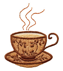 Sticker - PNG Embroidery coffee pattern drink.