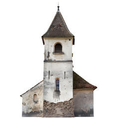 Poster - Aged church tower on transparent background