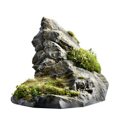 Poster - Isolated rock formation with green moss