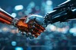© WhimsyCreative - A Handshake Between Two Robots in the City