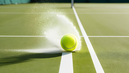 tennis ball on the court