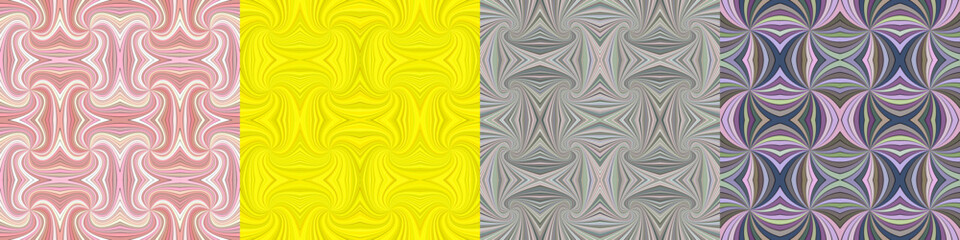 Poster - Abstract seamless curved stripe pattern set