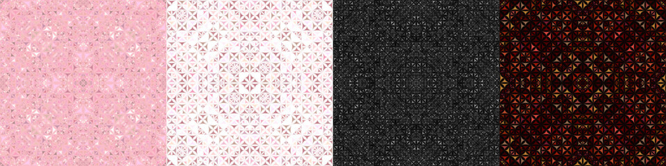 Poster - Seamless geometrical kaleidoscope pattern set