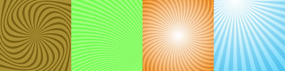 Poster - Abstract geometric ray burst background set