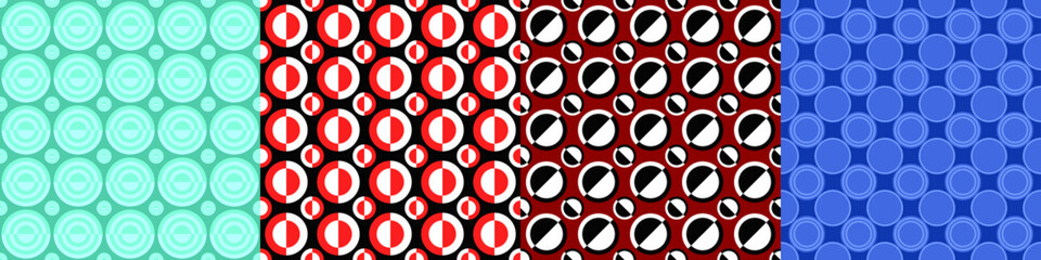 Poster - Seamless geometric threetone pattern set