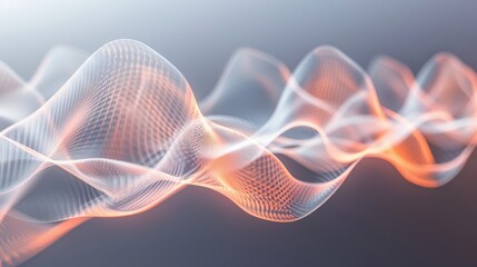 Poster - Illustration showcasing sound waves on a graded blue background with an artistic touch