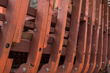 detail of a destroyed fishing boat