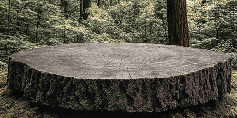 Poster - Close-up of a Tree Stump in a Forest Setting