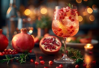 Wall Mural - a glass of pomegranate juice.

