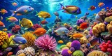 Underwater Paradise Vibrant Reef with Colorful Fish and Coral, tropical fish, coral reef, underwater scene, marine life