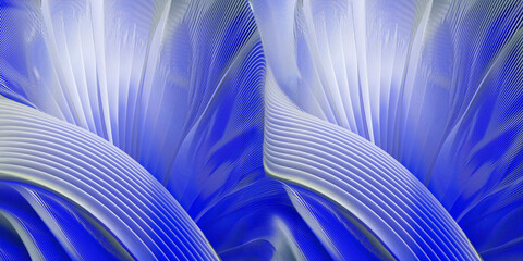 Poster - Beautiful blue abstract waves capturing light and motion in a digital artwork