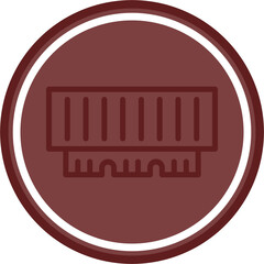 Ram Vector Line Double Circle Maroon