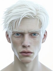 Poster - 3d albino man.