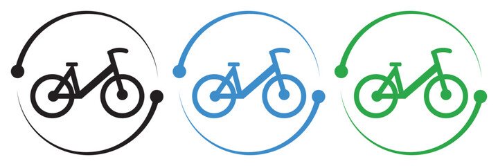 Poster - Biking mountain icon set. Mountain bicycle vector icon for UI designs.