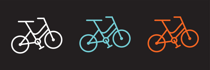 Poster - Biking mountain icon set. Mountain bicycle vector icon for UI designs.