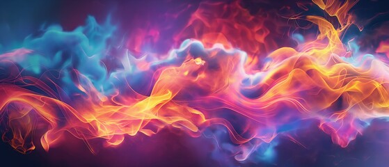 Wall Mural - Brilliant Digital Flames with Radiant Hues