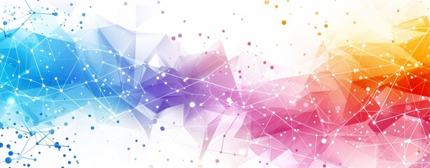 Poster - Illustration of futuristic modern wireframe background with plexus effect.