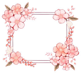 Canvas Print - PNG Sakura flower plant art.