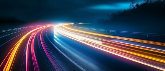 Poster - Vibrant Light Trails with Dynamic Motion Blur