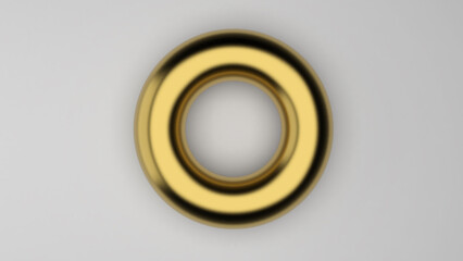 Poster - abstract golden circles on white background.,3d rendering