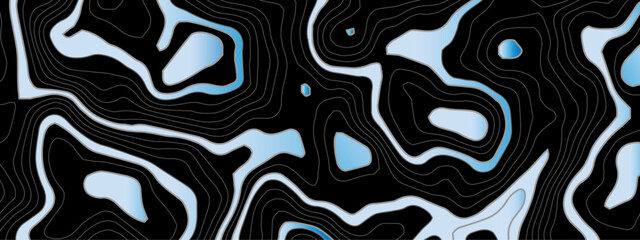 Poster -  stylized height topographic contours map line background. Background abstract shapes flat colors and outline, Concept topographic map conditional geography scheme terrain path. vector illustration.