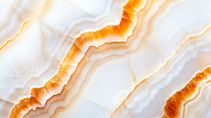 Sticker - Polished white onyx stone with flowing patterns of translucent white and subtle hints of amber 