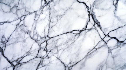 Poster - Wide angle of a rough, unpolished white marble surface with distinct grey veins 