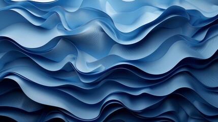 Poster - Flowing blue abstract waves background for creative designs