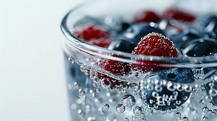 Sticker - berries in water with ice