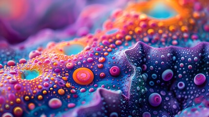 Wall Mural - A colorful, abstract image of a sea creature with many small dots