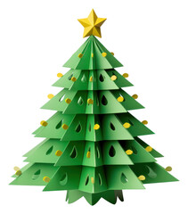 Canvas Print - PNG Christmas tree, paper craft, transparent background