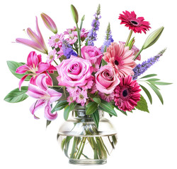 Canvas Print - PNG Vibrant floral bouquet arrangement