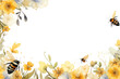 © Rawpixel.com - PNG  Painting bees border nature insect animal.