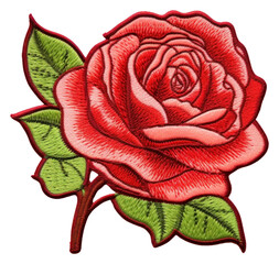 Poster - PNG Rose embroidery pattern flower.