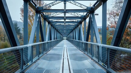 Canvas Print -  the bridge bottom & river below