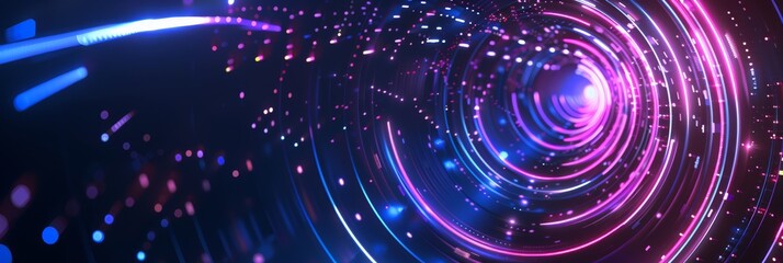 Poster - Creating a digital vortex with neon lights and futuristic effects for a visually stunning design