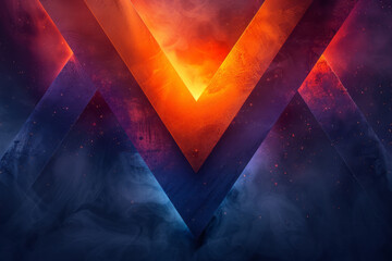 Fototapete - Sleek V/S logo featuring a minimalist geometric pattern with vibrant colors,