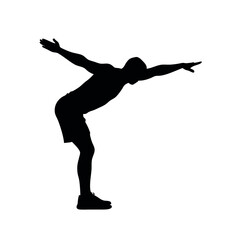 Canvas Print - A man doing yoga pose vector silhouette, black color silhouette, isloated white background 