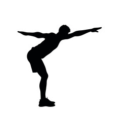 Canvas Print - A man doing yoga pose vector silhouette, black color silhouette, isloated white background 