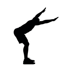 Canvas Print - A man doing yoga pose vector silhouette, black color silhouette, isloated white background 